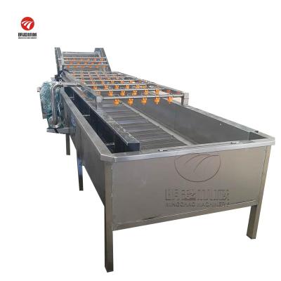 China Fruit processing plant bubble water fruit washing machine olive fruit washing machine with lifter for sale