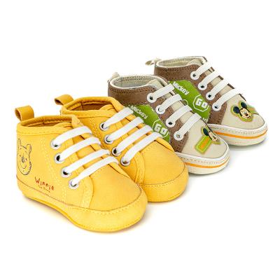 China Newborn Infant Toddler Sports Toddler Shoes Baby Casual Girl Canvas Shoes Hard Sole Wholesale Custom BRAVE Round Boy for sale