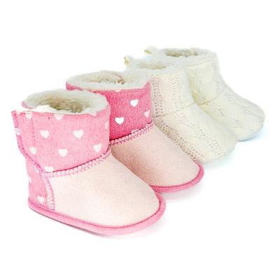 China Newborn Organic Baby Toddler Booties Fur Manufacturer Non-Slip Fleece Shoes Wholesale Custom BRAVE Winter Round for sale