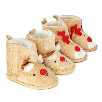 China Baby Knitting Boots Manufacturer Baby Shoes Reindeer Soles Christmas Soft Cute Infant Wholesale Custom BRAVE Round Toddler for sale