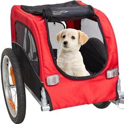 China Doggie Trailer Bicycle Trailer Pet Carrier and Tracker Dog Cart Trailer for sale