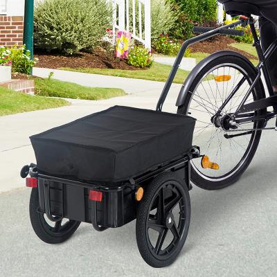 China Transport Cargo Bicycle Bike Cargo Trailer Luggage Storage Cart Carrier with Removable Carry Box and Cover, Max. Load: 110LB for sale