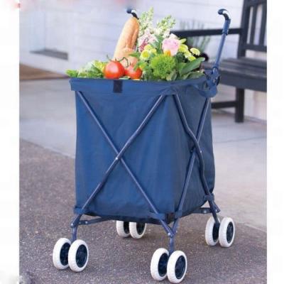 China Collapsible Folding Shopping Cart Cart with Four Wheels for sale