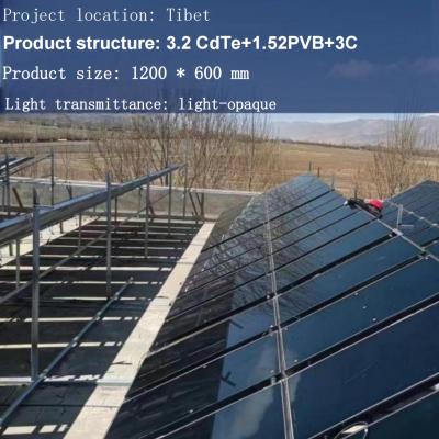 Cina Terrazza solare con pellicola di tellururo di cadmio Vetro di alimentazione Moduli fotovoltaici Vetro fotovoltaico esterno in vendita