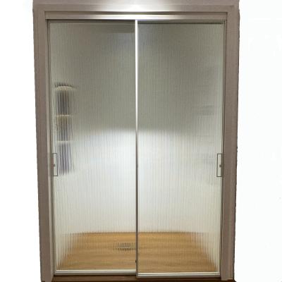 China Modern Minimalist Style Tempered Pattern Glass Door with Clean Sliding Design for sale