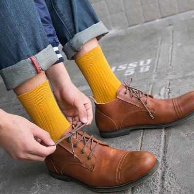 China Wholesale Sporty Classic Breathable Cotton Mens Dress Socks Solid Work Socks Men Office for sale