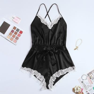 China Fashion Pure Silk Sexy Mature WomenV-Neck Breathable Lingerie Design Backless Pajamas Sleepwear for sale