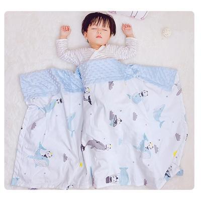 China Amazon best-selling Minky baby blanket cotton double layer dotted anti-pilling baby wrap swaddle blankets for sale