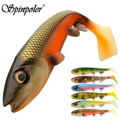 China Bionic Spinpoler Tail 14cm/18cm Shad Pike Lure Swimbait Square for PESCA 14cm 25g/18cm 53g Game Zander Soft Artificial Bait Big Zander Catfish for sale