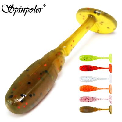 China Bass Silicone Fish Bait Lure Shad Ajing Fishing Lure Rockfish T Tail Spinpoler Paddle Rubber Soft Lure 3.5cm/0.7g Soft Artificial Micro Paddle Rubber Micro Tail Spindle T for sale