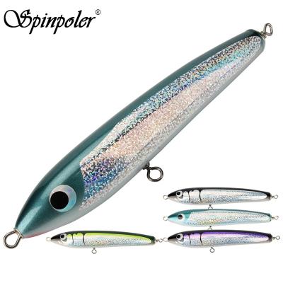 China 200mm Handmade 89g Boat Sea Water Sea Fishing Trolling Groundbaits Spinpoler Woooden Stick Bait Pencil Tuna Snap Fishing Lures for sale