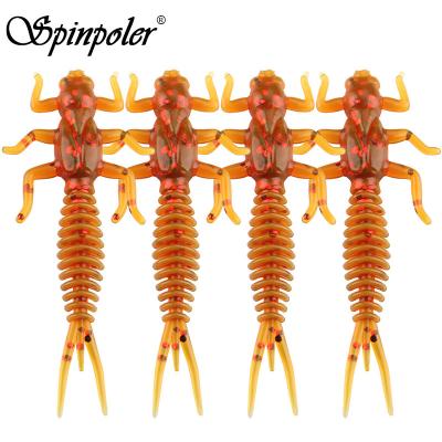 China Fishing Tackle 1.4g Offshore Soft Lure Soft Lure Spinpoler Larvae Lure Silicone Swimbait 60mm Artificial Freshwater Rigs 7-0329-10 for sale