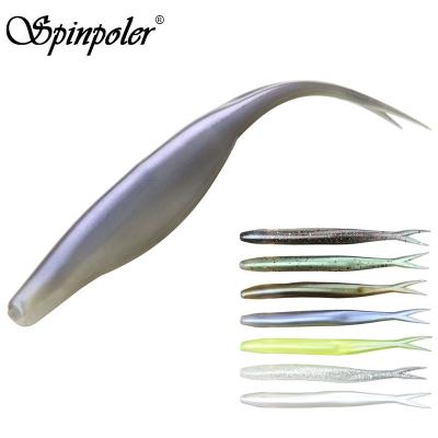 China Spinpoler Jig Bait Minnow Lightly Split Artificial Silicone Baitbait Swimbait Fish Shad Fishing Lure 5inch Rigged Tail 1/4oz 5