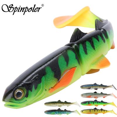 China Factory Wholesale Soft Fishing Tackle Swimbait Shad 16cm/22cm Pike Bass Perch Bait Wobbler Fishing PVC Spinpoler Lure Paddle Tail for sale