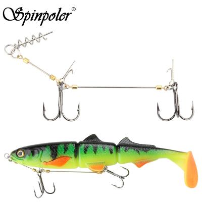 China Spinpole Stinger Hook Fishing Rig For Big Pike Bass Perch Bait Barbed Sharp Set Shad Center Pin Screw Connector S/M/L Treble Hook for sale