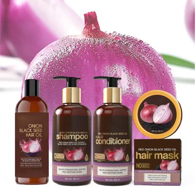 China Loss Prevention Private Label Hair Care Set MA, SK Vegan Onion Growth Oil 100% Natural Shampoo and Conditioner for sale