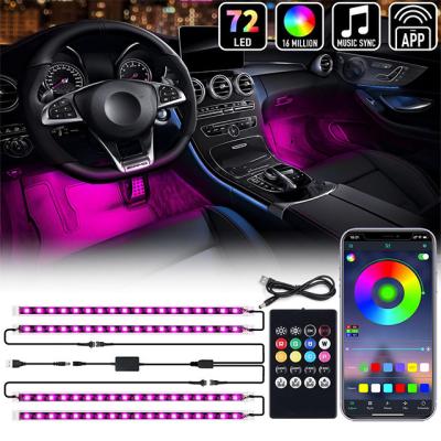 China PVC+Silicone+LED Auto Lighting System Car Interior Ambient Light Car Music Atmosphere Lamp Led Strip Light For Car for sale