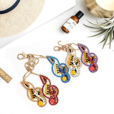 China M-YSK47 DIY Diamond Painting Cartoon Music Notes Classic Resin Bag Key Chain Jewelry Gift for sale