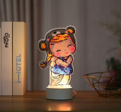 China Classic N-YD010 Diamond Painting Night Light DIY Diamond Painting Lamp Bedside Night Light Arts Crafts for Home Decoration for sale