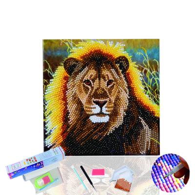 China Craft N-HK004 CLASSIC Buddy Crystal Art LION DIY Greeting Card or Picture Kit 5D Diamond Painting Gift Greeting Card Ideal Custom Photo for sale