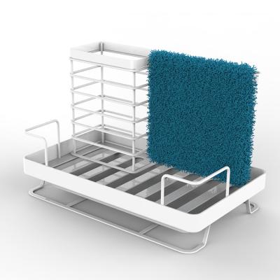 China Design Kitchen Sink Organizer Scrubber Brush Sponge Cart and Drainable Dig Dishcloth Hanger for sale