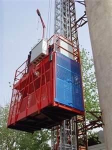 China Single / Twin Cage 1T 2T Construction Hoist Elevator, Building Lifting Machine SC100 / 100 for sale