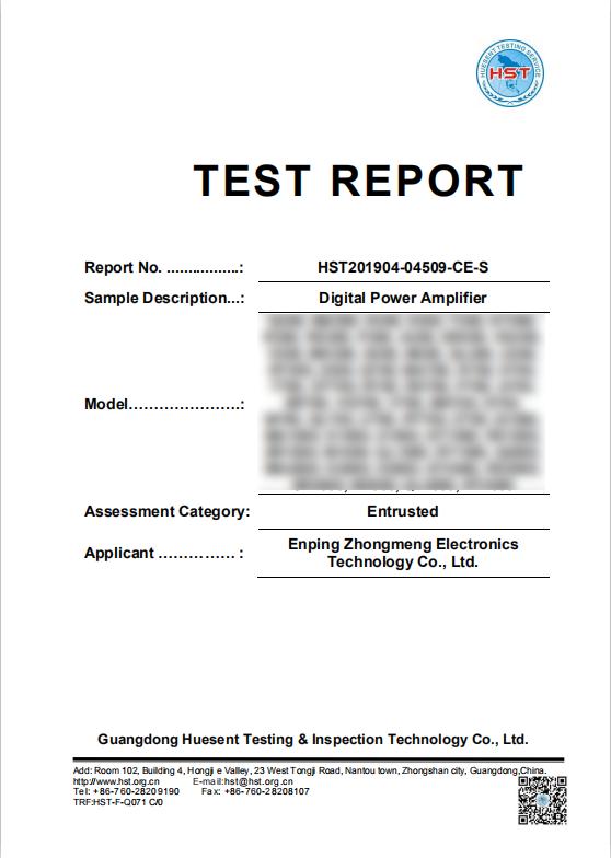 CE - Enping Zhongmeng Electronics Technology Co., Ltd.