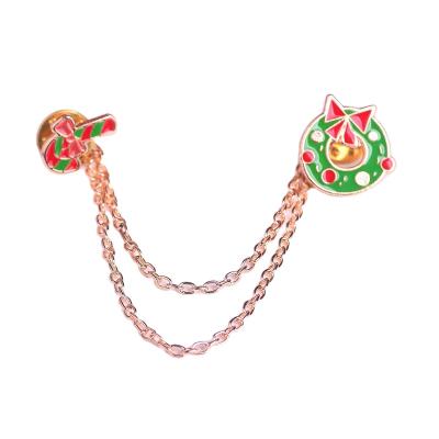 China Garland and Candy Cane Personal Wear Double Pendant Snare Pin for sale