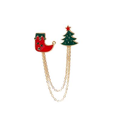 China Snare Pin Personal Wear Christmas Trees And Sock Two Pendants for sale