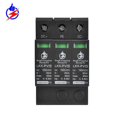 China Wholesale Outdoor Flexible Voltage Black DC Surge Protector LKX-PV3P-1500V LKX-PV3P-1500V Surge Protector Black for sale