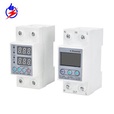 China 63A 230V Voltage Protector Overvoltage Undervoltage Relay Protection Digital Voltage Protector LKX-GQ for sale