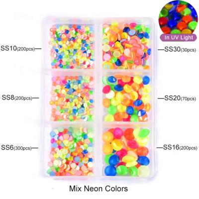 China High Quality Flatback Neon Colors Flat Back Glass Nail Crystal In Stock Rhinestones Hotfix Rhinestones Non for sale