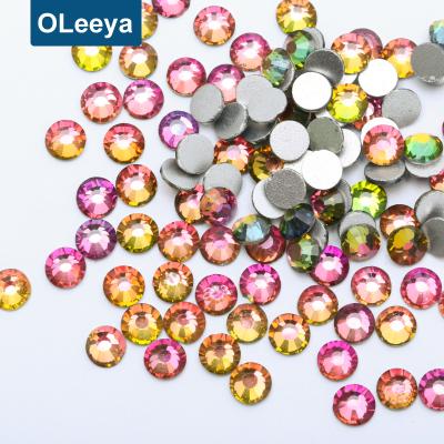 China Unique Factory Sample Flatback Rainbow Fix Flatback Free Not Hot Rhinestones For Nail Art Designs for sale