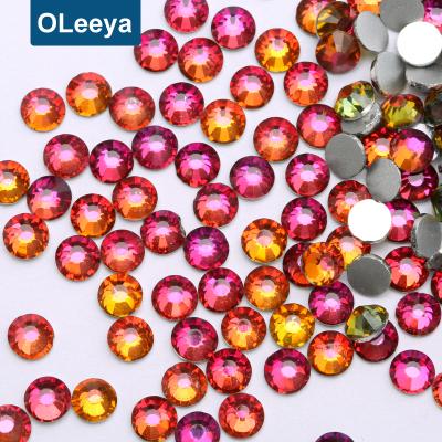 China Flatback Over 80 Colors Factory Price Volcano Flatback Non Hot Fix Red Strass Crystal Nail Art Rhinestones for sale