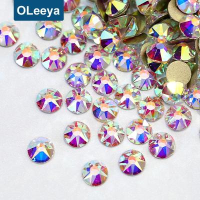 China High Reflection 2088 Cut 16 Index Facets SS10-SS40 Crystal AB Non Hot Fix Flat Back Nail Rhinestones For Nail Art for sale