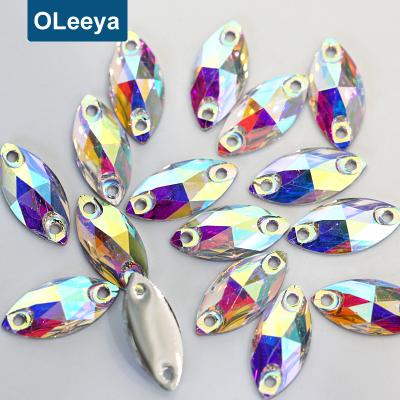 China Factory direct sale high refractive index shuttle resin stone with flatback sew on rhinestone for women high heel shoes for sale