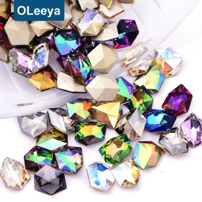 China Factory Wholesale 8*10mm Flatback Glass K9 Rhinestones Tipped Dies Nail Art Stone For DIY Decoration Designs for sale