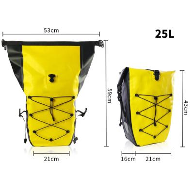 China Durable High Capacity IPX5 25L Travel Bike Pannier Travel Waterproof Bag Bike Rear Bag for sale