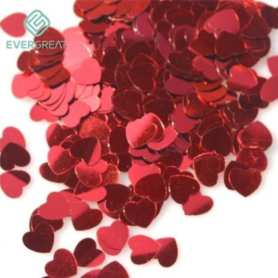 China Red Heart Confetti Gift Decoration PVC Heart Confetti for sale