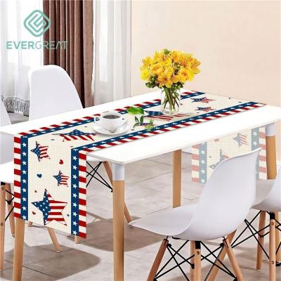 China Morden Independence American 4th of July Patriot Pentagon Kitchen Table Decor Runner for Family Dinners for sale