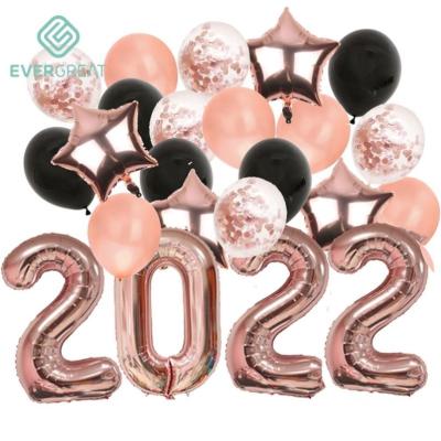 China Foil Rose Gold 2022 New Year Party Balloon Decorations Kit for sale