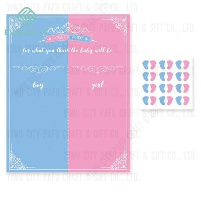 China Baby Shower Party Game Gender Reveal Party Supplies Cast A Vote Voting Board With Holder Footprint Sticker For Baby Shower Games Decorations for sale