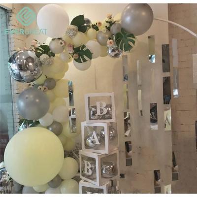 China Transparent Box and Yellow Arch Garland Balloon Kit DIY Balloon Cardboard Baby Shower Decorations for sale