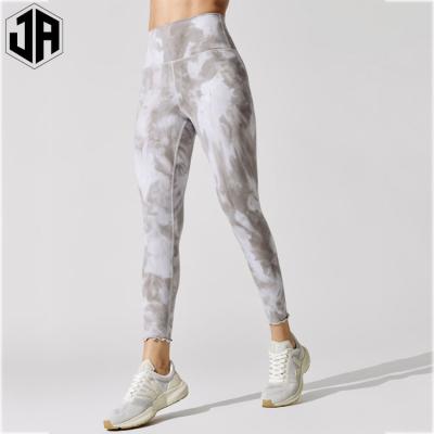 China High Waisted Breathable High Quality Four Way Stretch Leggings Woman Customize Tie Dye Ladies Gaiters for sale