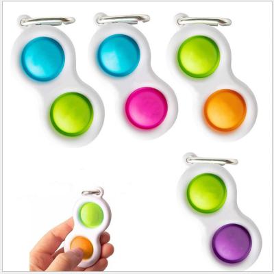 China Children's Toys Push Bubble Keychain Children's Novelty Wiggle Keychain Toy Keychain Ring Bag Pendant Decompression Toy Gift for sale