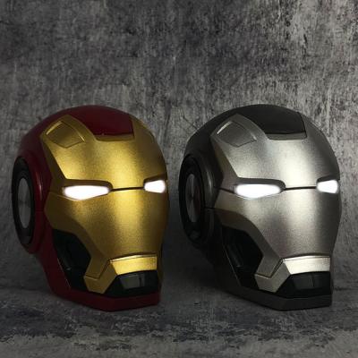 China New Iron Man BT AirPlay Speaker Gift Smart Radio Bass Wireless Card Cell Phone Audio Cool Portable Speaker for sale