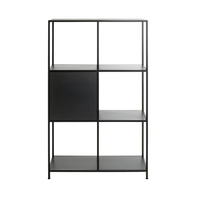 China Knock down New product Home steel pipe bookshelf New design Metal bookshelf storage wall unit bookshelf black for sale