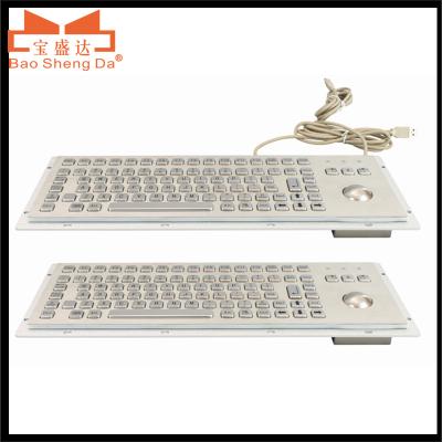 China Other Vandal Proof Waterproof Industrial Marine Keyboard Heavy Duty Stainless Steel with Backlit Panel with Trackball Mouse for sale