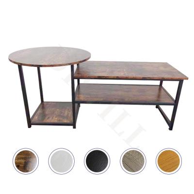 China Adjustable (height) Iron Wood KD Furniture Industrial coffee table ,tea table, center table for living room for sale