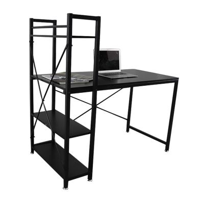 China Adjustable Combination Computer Desk 43Inch (Height) With Detachable Storage Shelf Study Desk, Metal Frame Modern Industrial Style. for sale